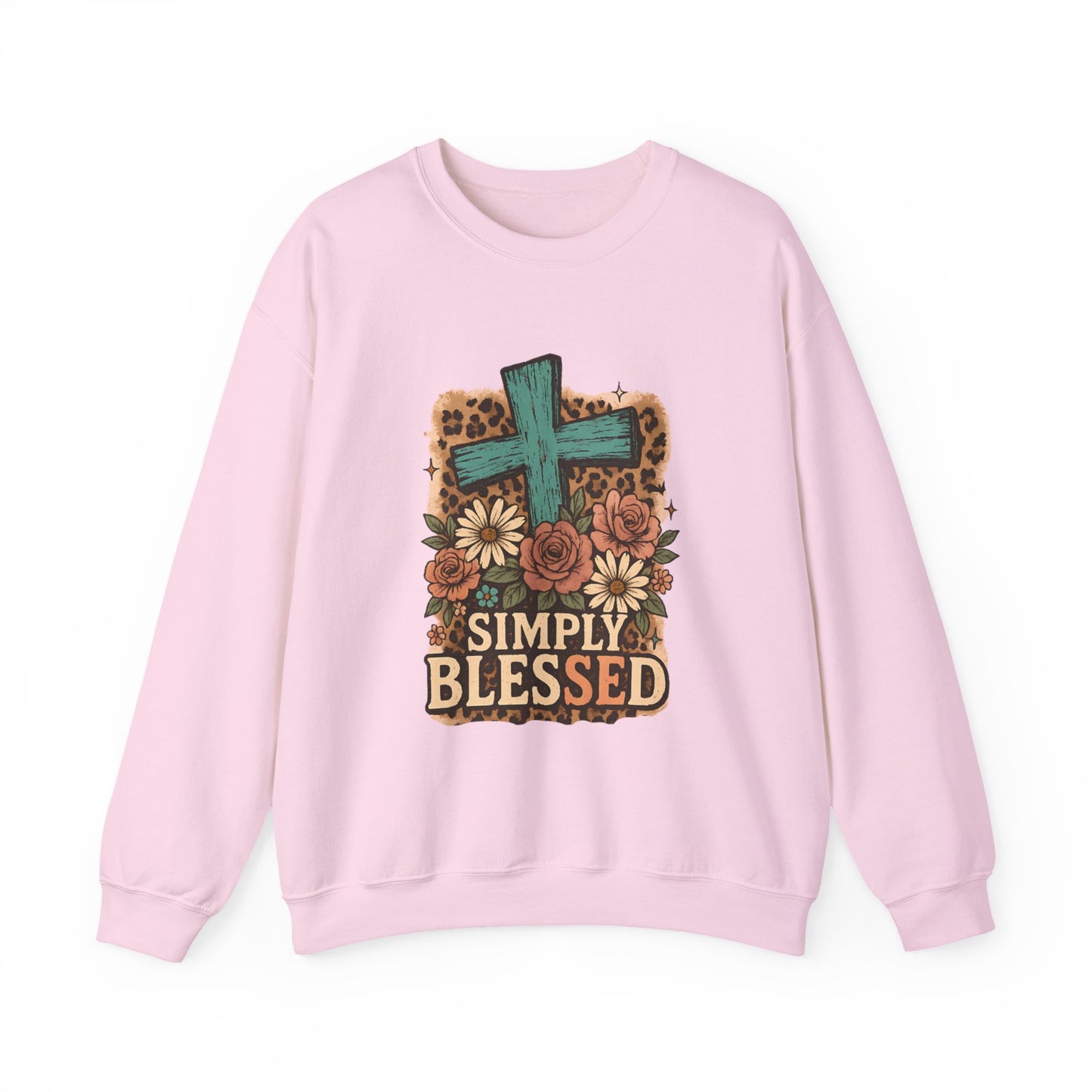 Simply Blessed Cross Faith Crewneck Sweatshirt