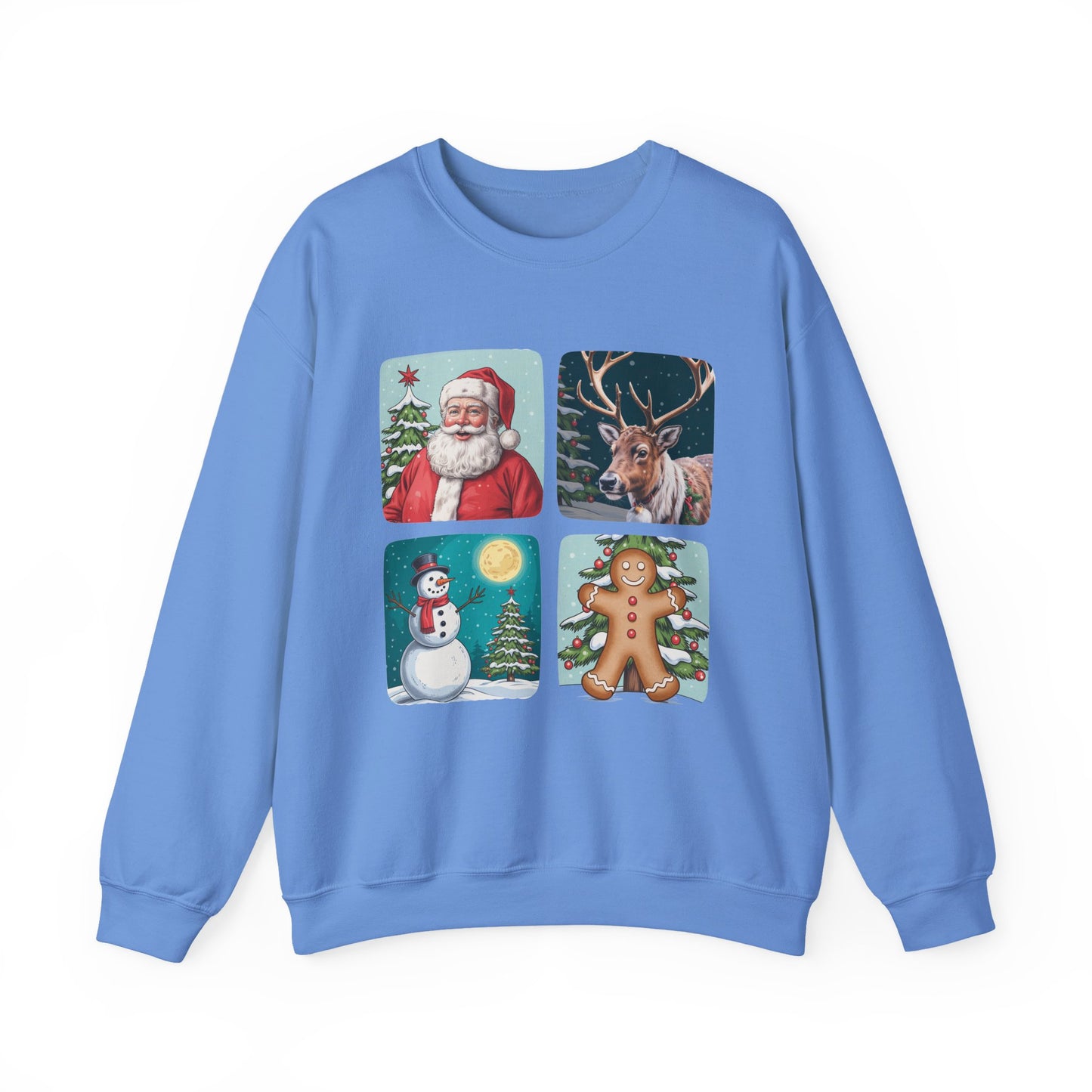 Santa, Reindeer, Snowman & Gingerbread Christmas Crewneck Sweatshirt - Samberule