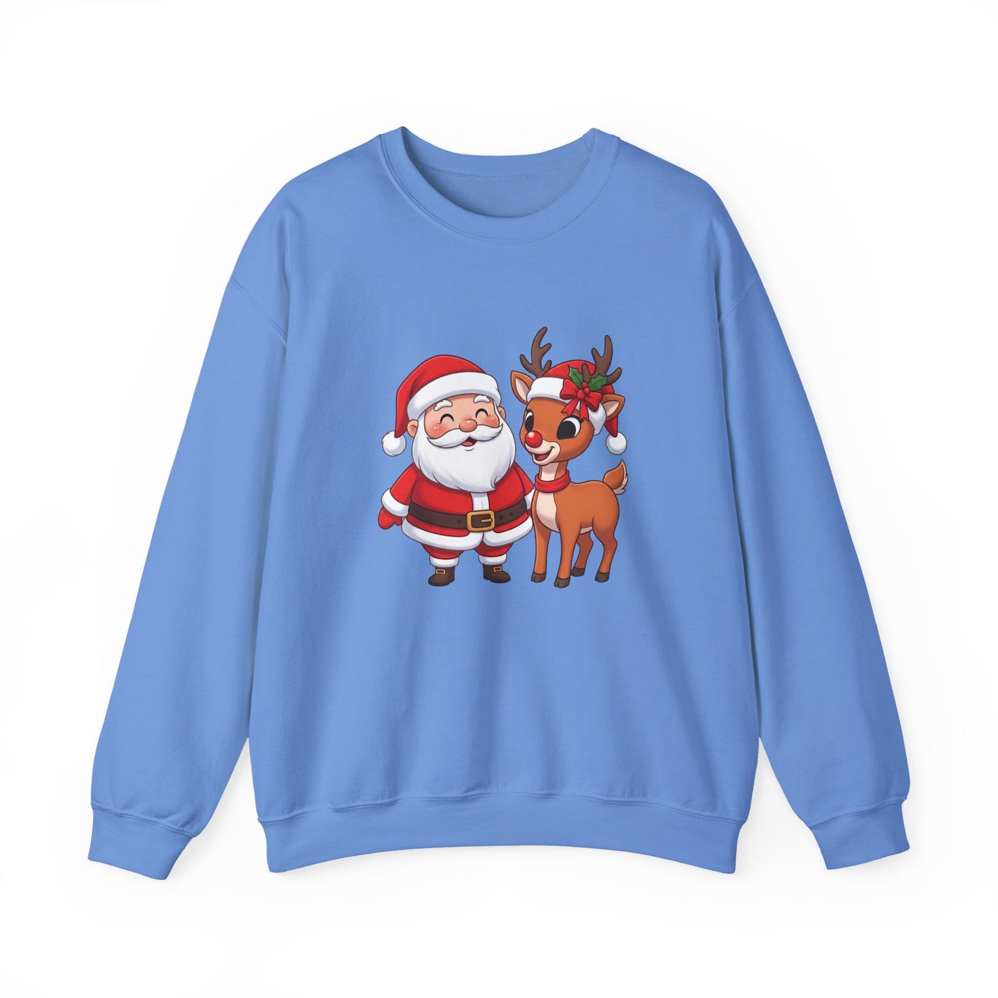 Santa and Reindeer Christmas Crewneck Sweatshirt