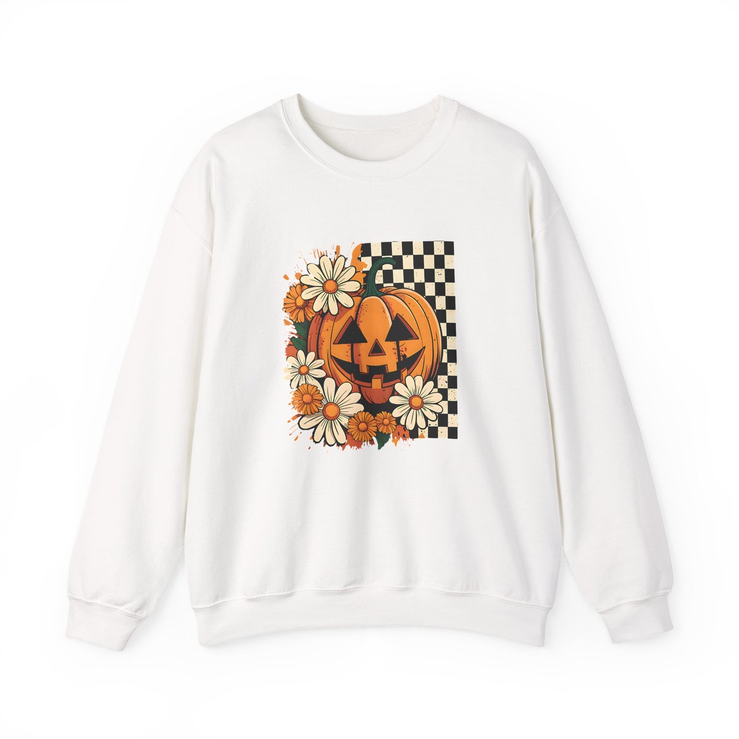 Floral Fall Pumpkin Halloween Crewneck Sweatshirt - Samberule