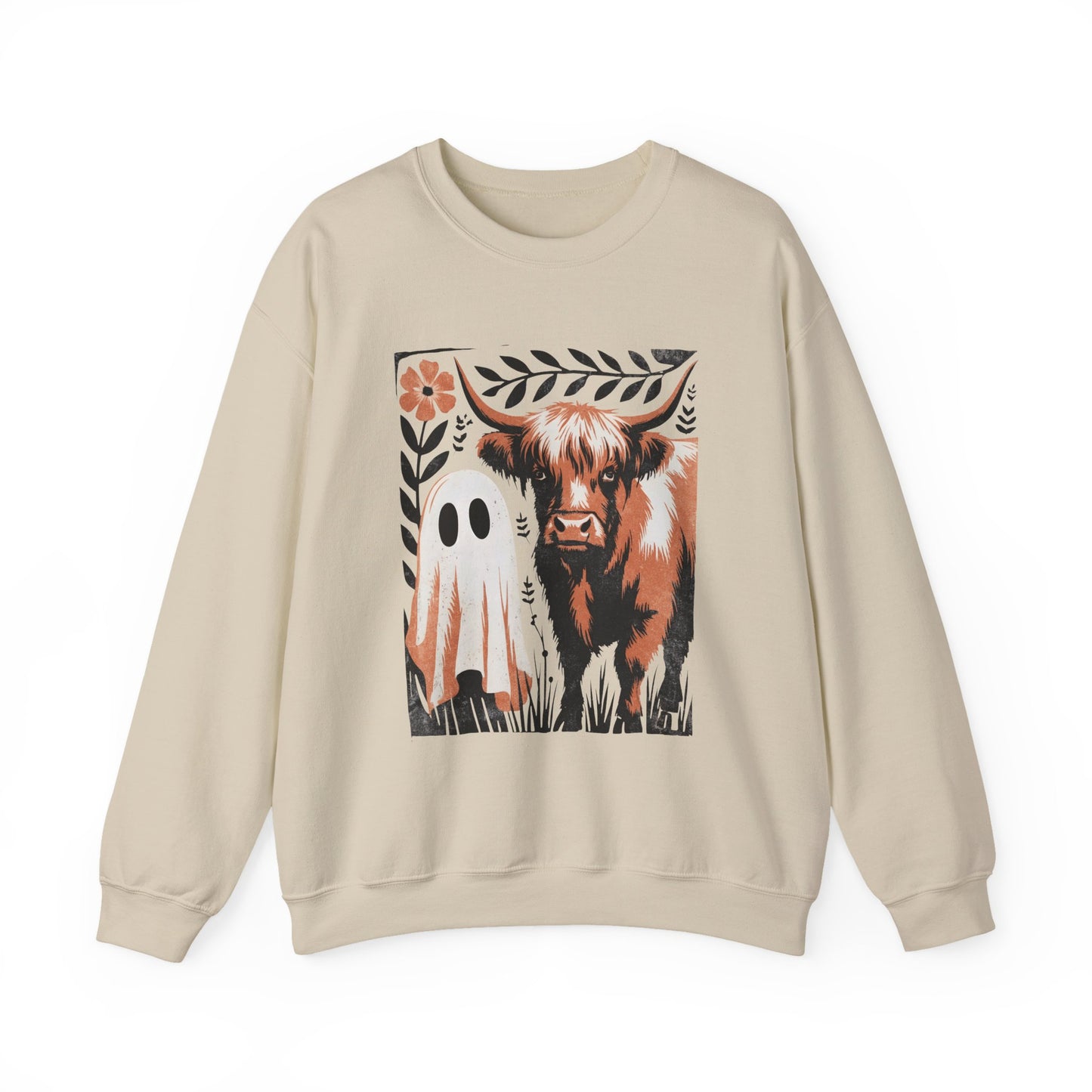 Halloween Ghost & Cow Halloween Crewneck Sweatshirt - Samberule