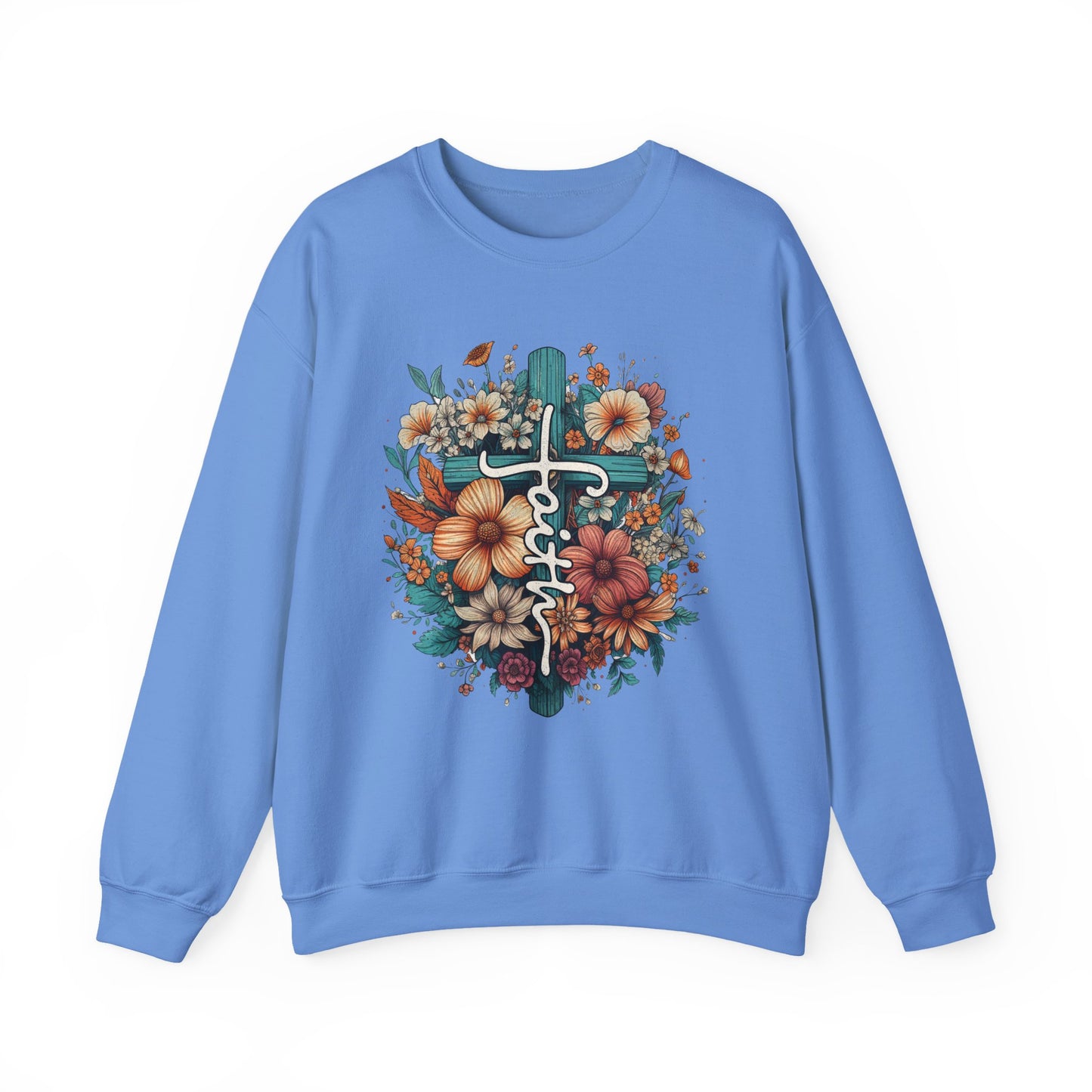 Floral Cross Faith Crewneck Sweatshirt