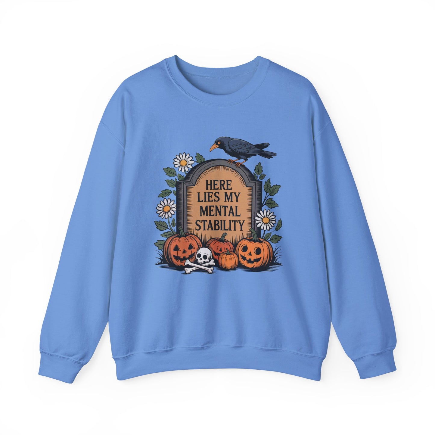 Here Lies My Mental Stability Halloween Crewneck Sweatshirt - Samberule