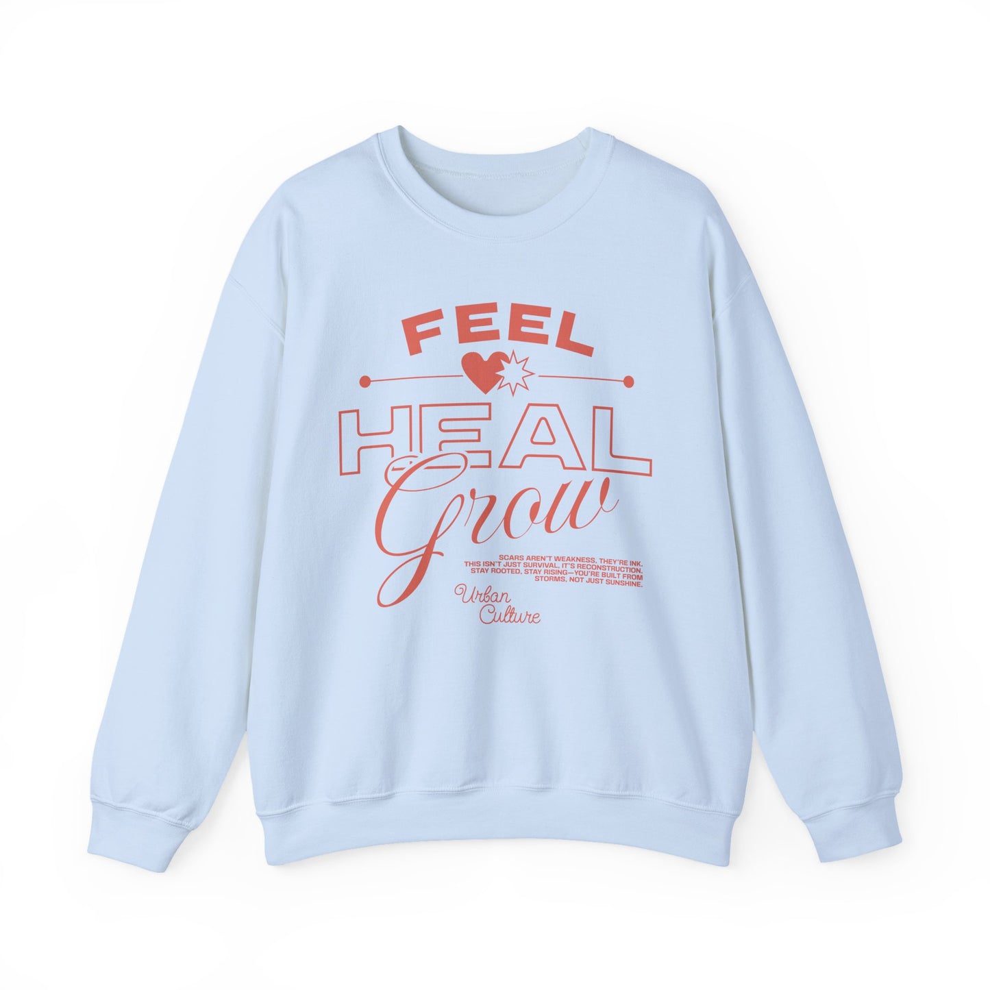 'Feel, Heal, Grow' Mental Health Crewneck Sweatshirt