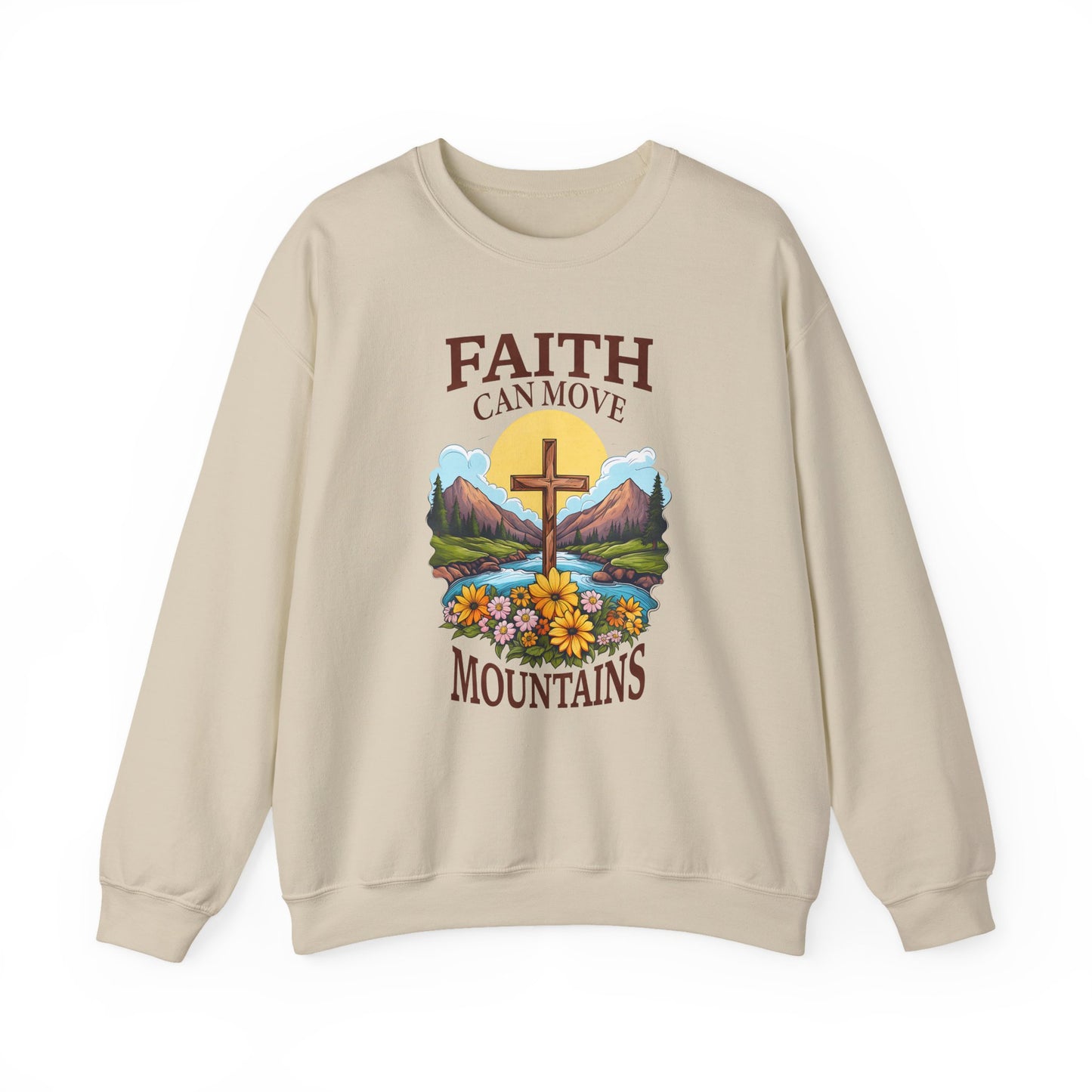 "Faith Can Move Mountains" Faith Crewneck Sweatshirt