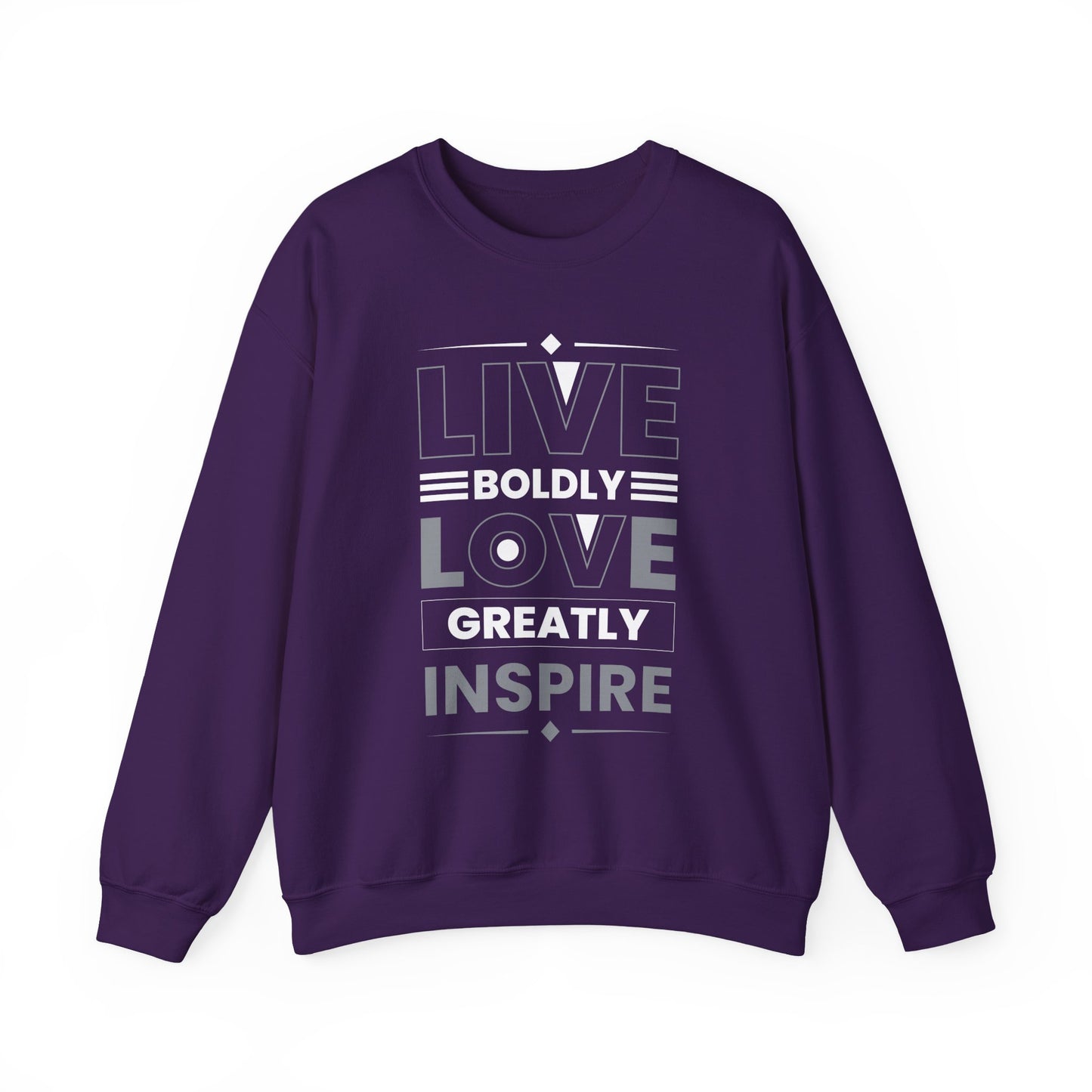 Live Boldly Love Greatly Inspire Motivational Crewneck Sweatshirt