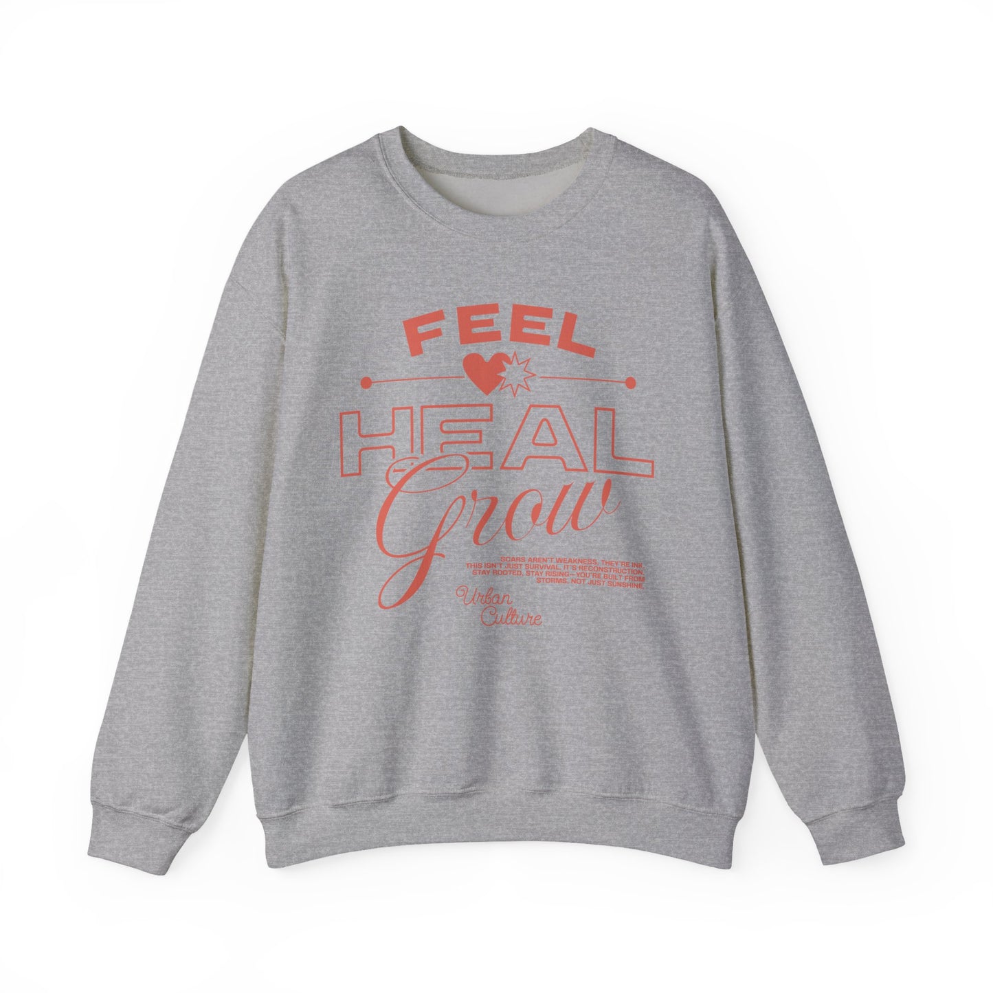'Feel, Heal, Grow' Mental Health Crewneck Sweatshirt
