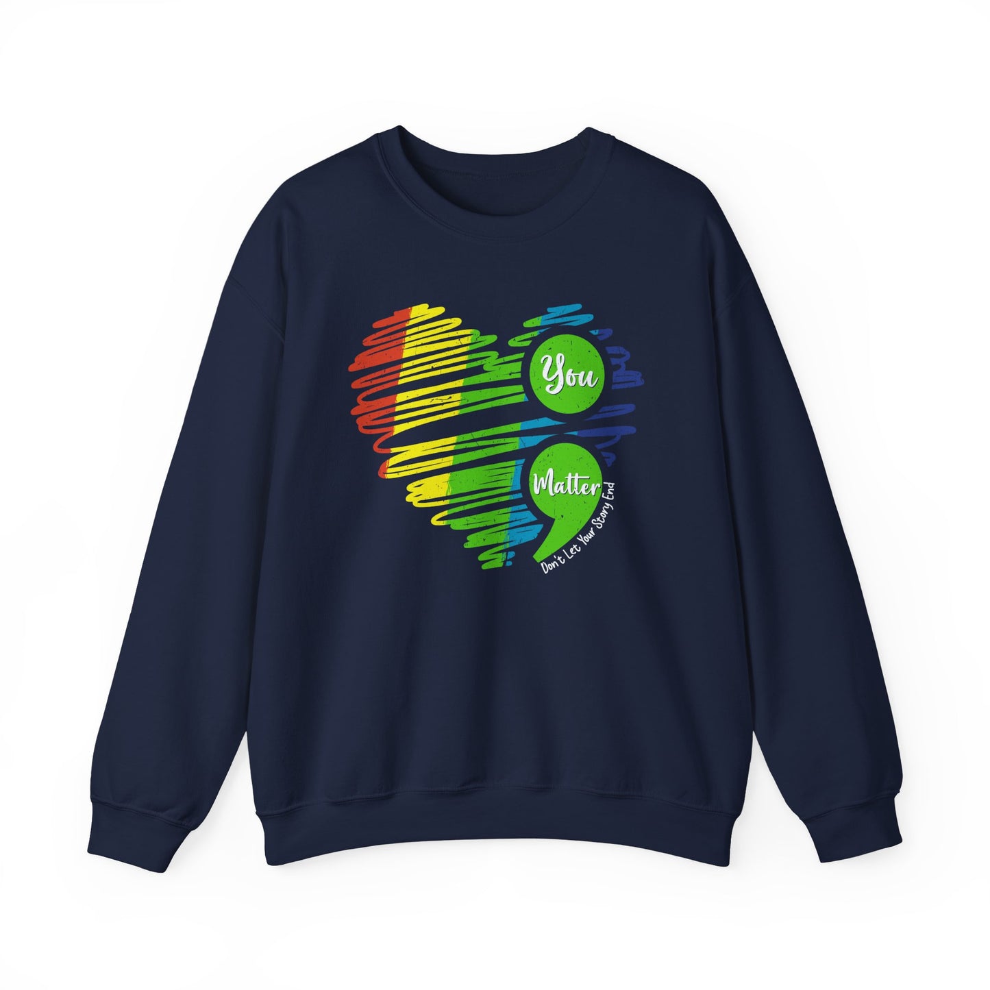 Colorful Pride Heart Mental Health Crewneck Sweatshirt