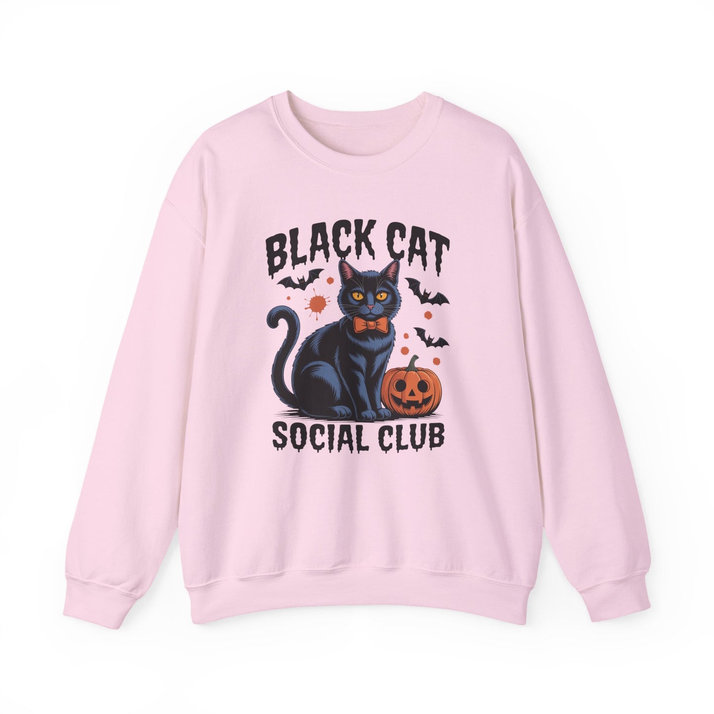 Black Cat Social Club Halloween Crewneck Sweatshirt - Samberule