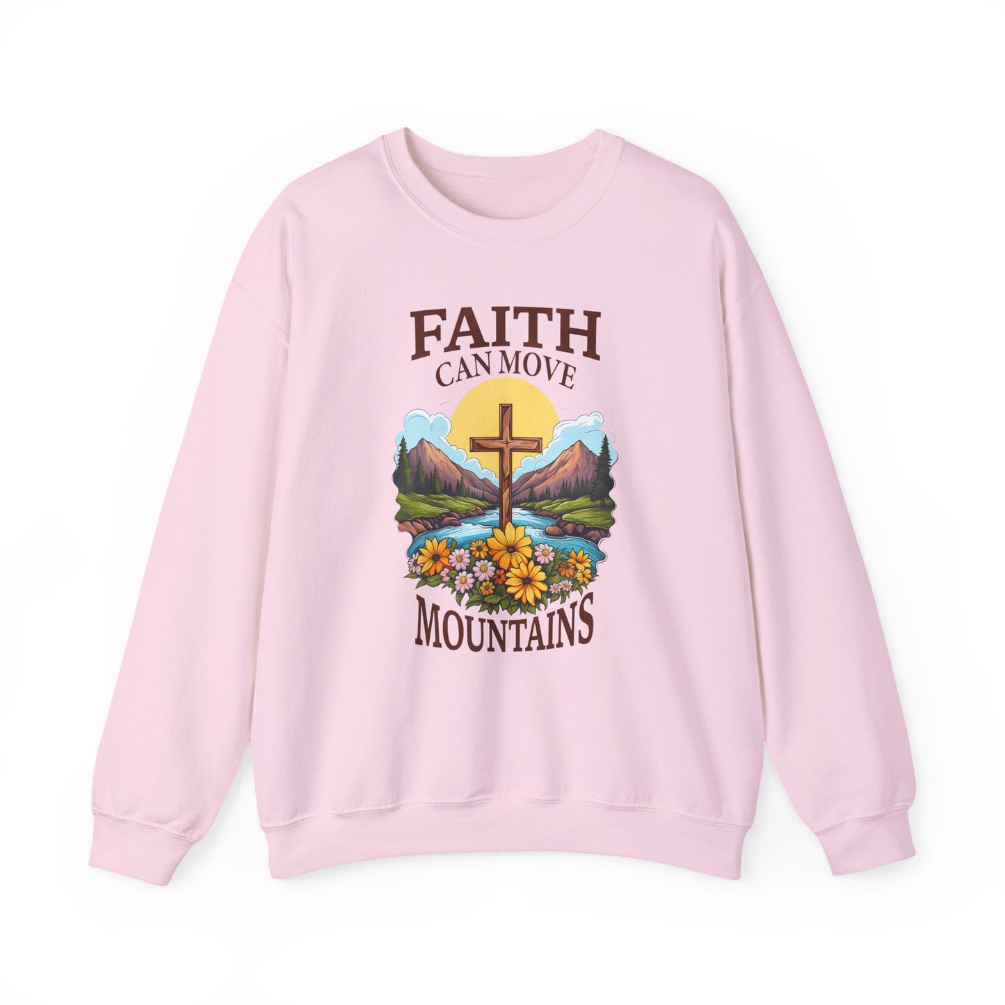 "Faith Can Move Mountains" Faith Crewneck Sweatshirt