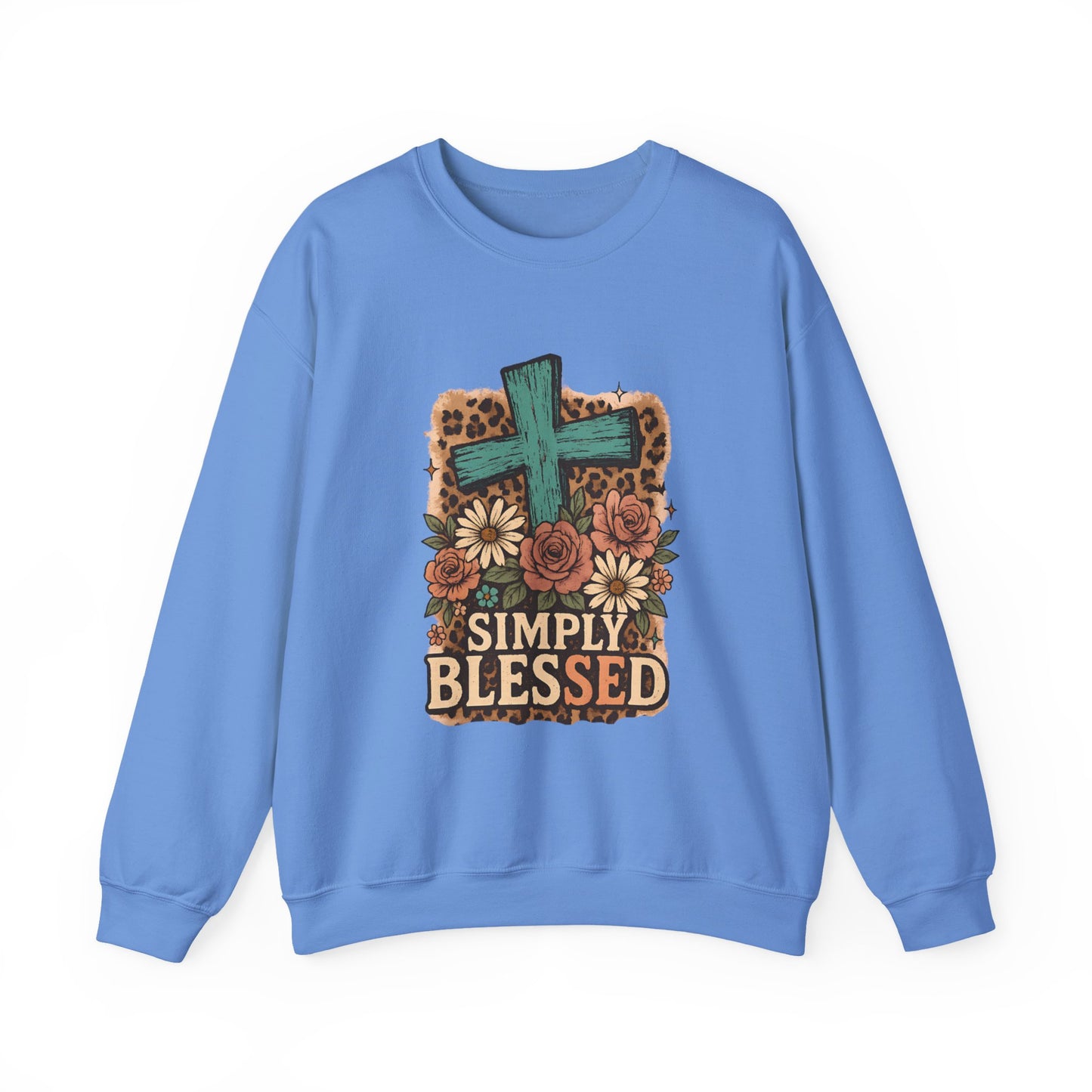 Simply Blessed Cross Faith Crewneck Sweatshirt