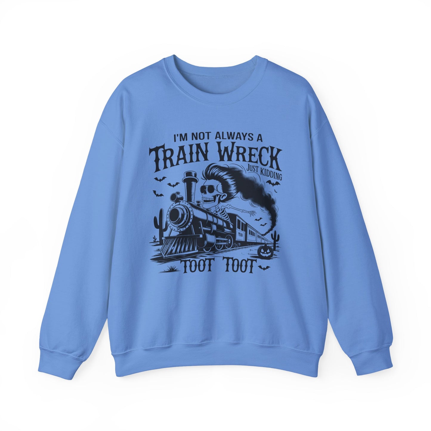 Train Wreck Graphic Halloween Crewneck Sweatshirt - Samberule