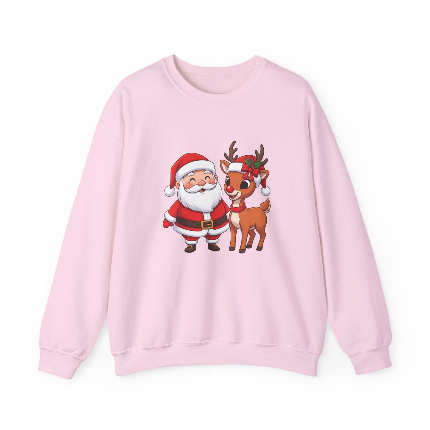 Santa and Reindeer Christmas Crewneck Sweatshirt