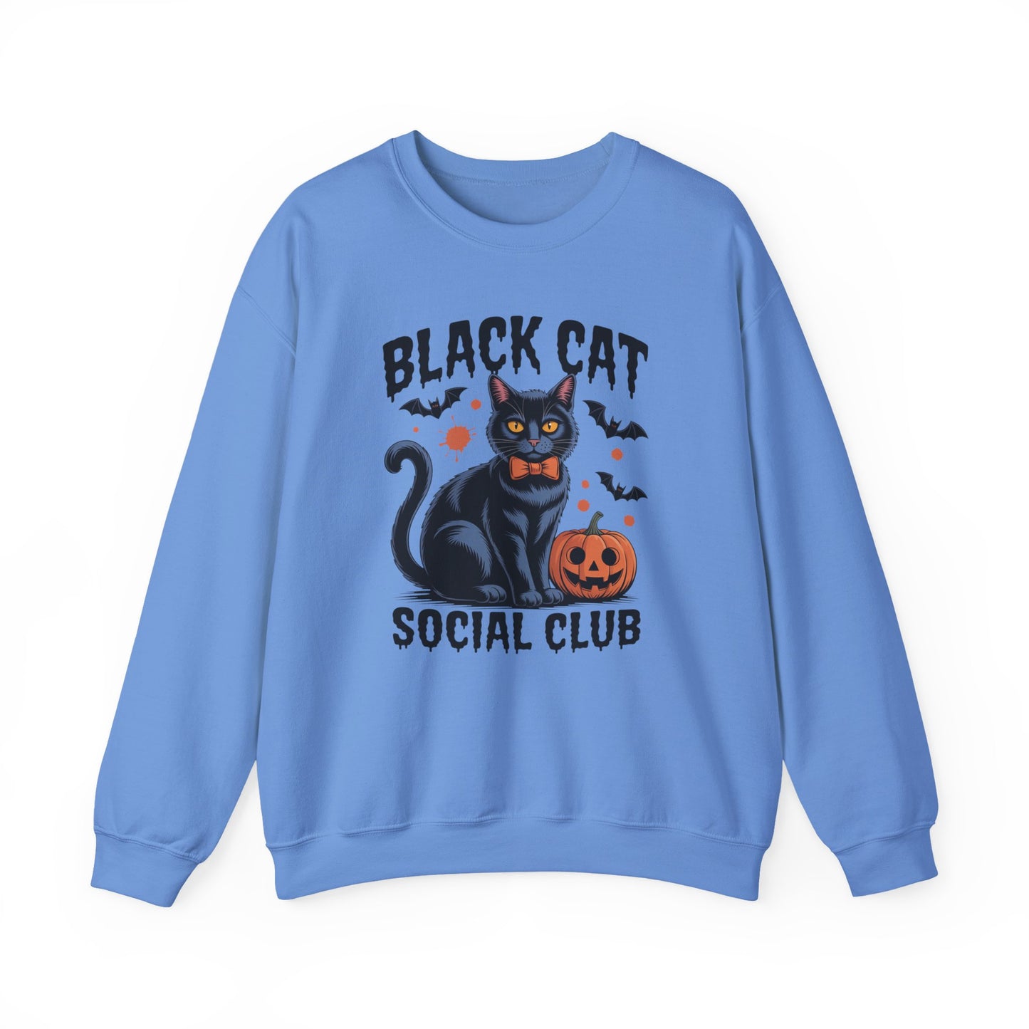 Black Cat Social Club Halloween Crewneck Sweatshirt - Samberule