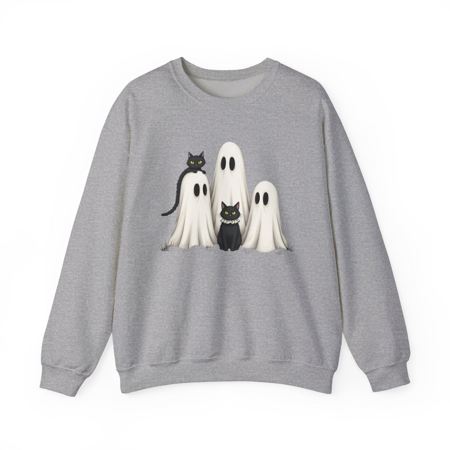 Ghostly Cats Halloween Crewneck Sweatshirt - Samberule