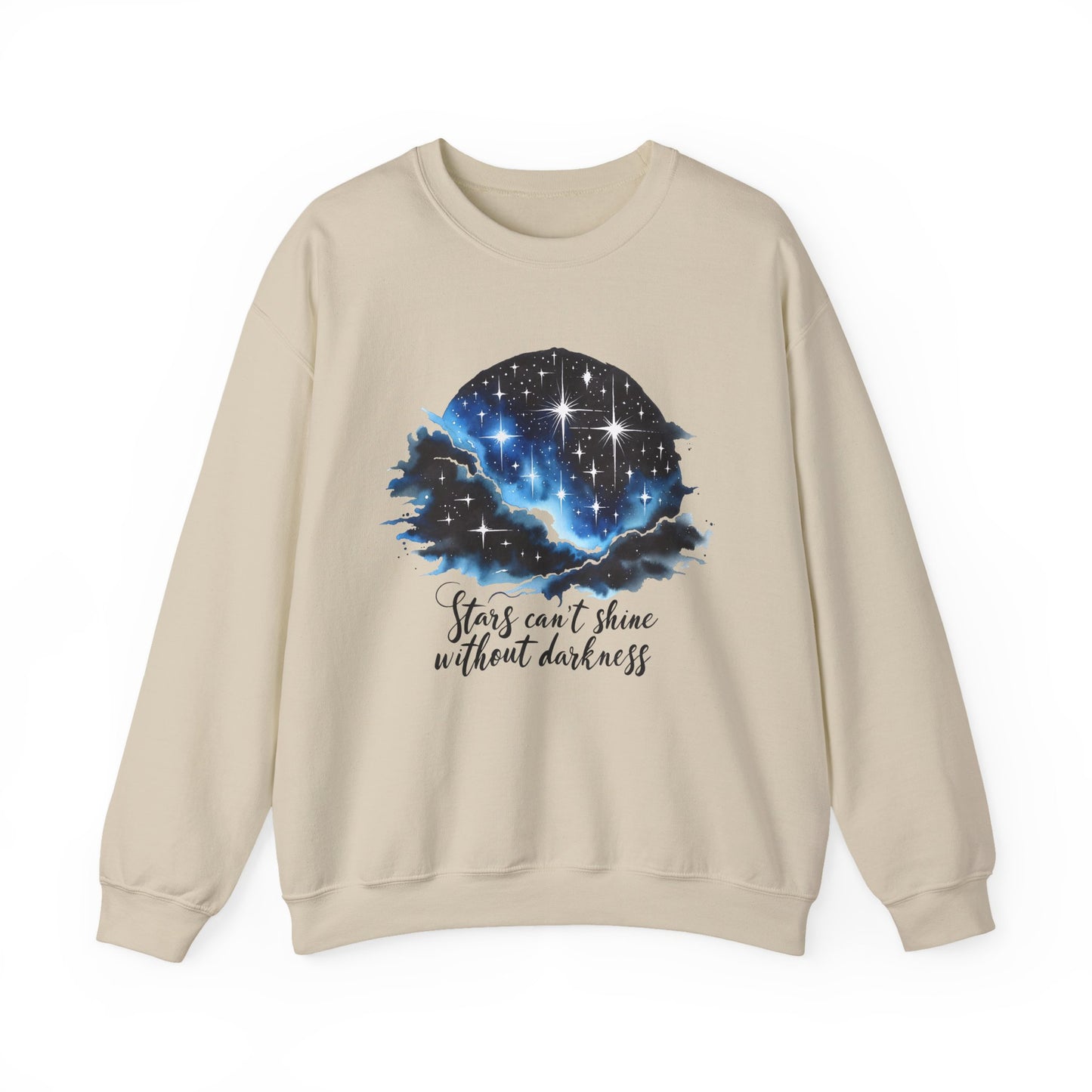 Stars Can't Shine Without Darkness Motivational Crewneck Sweatshirt