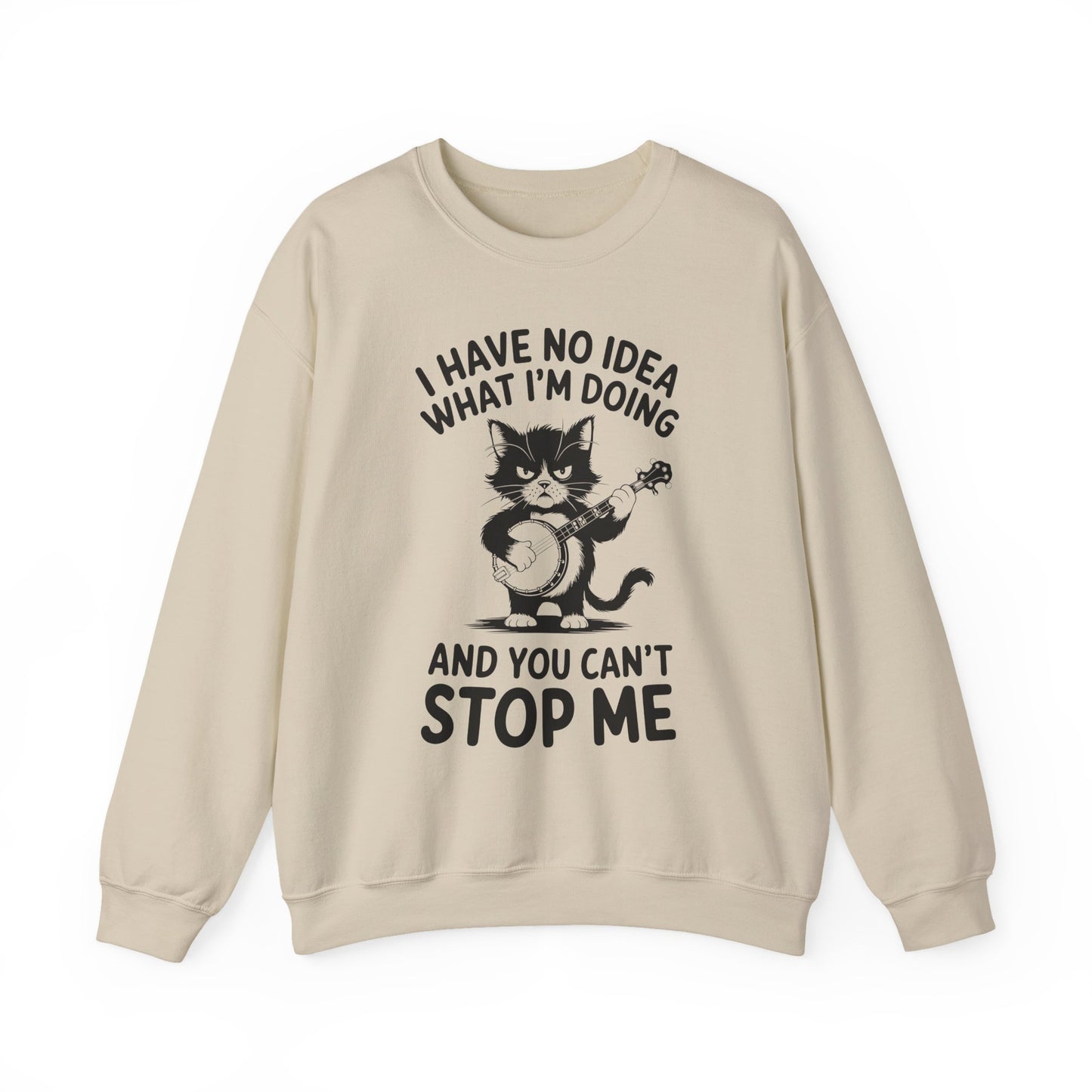 Whimsical Cat Sarcasm Crewneck Sweatshirt