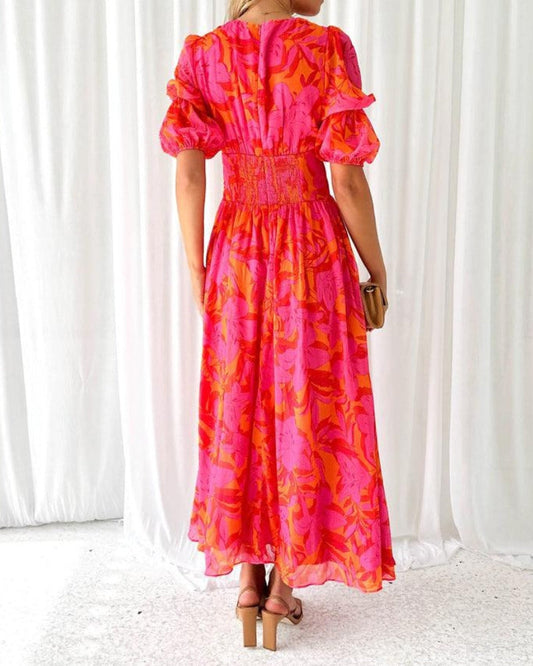 DERANA | Pink Red Maxi Dress - Samberule