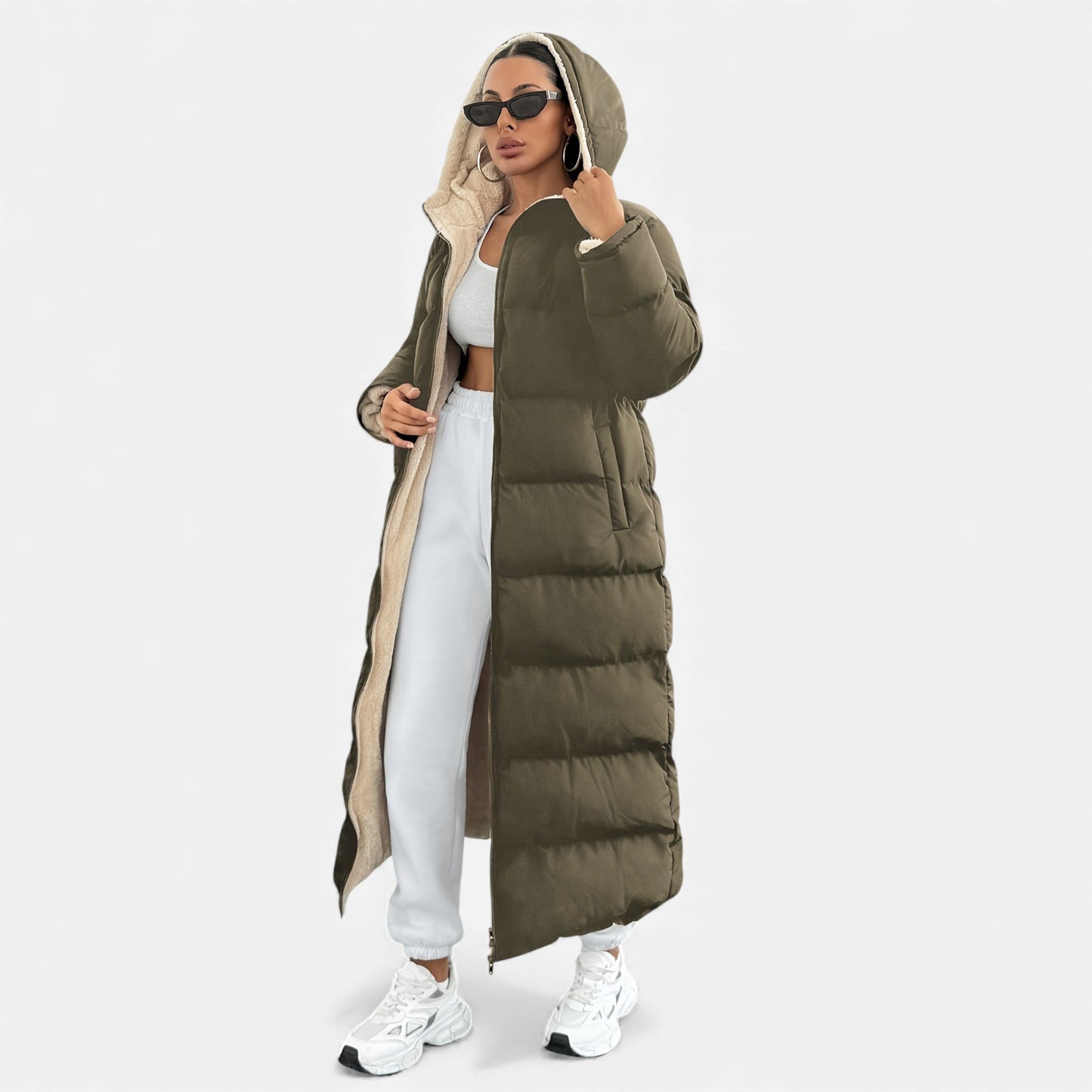 Women’s Long Hooded Puffer Coat - Samberule