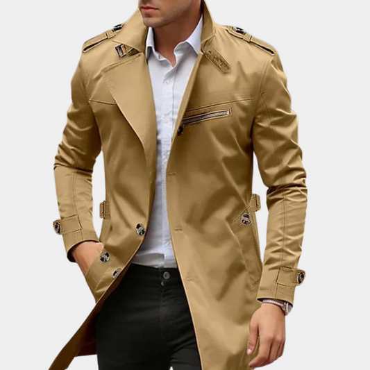 Jason | Slim Fit Double Breasted Trench Coat Men - Samberule