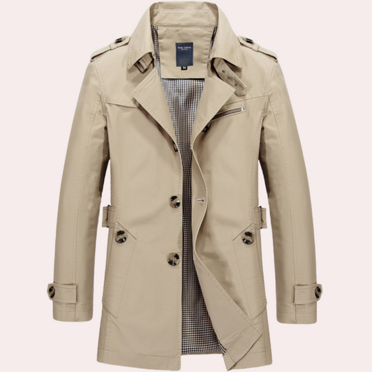 Jason | Slim Fit Double Breasted Trench Coat Men - Samberule