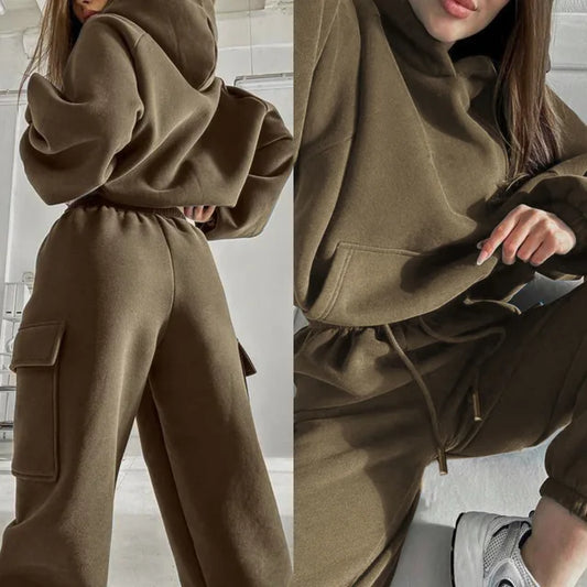 Jasmine | Women’s Cargo Pocket Hoodie And Joggers Set - Samberule