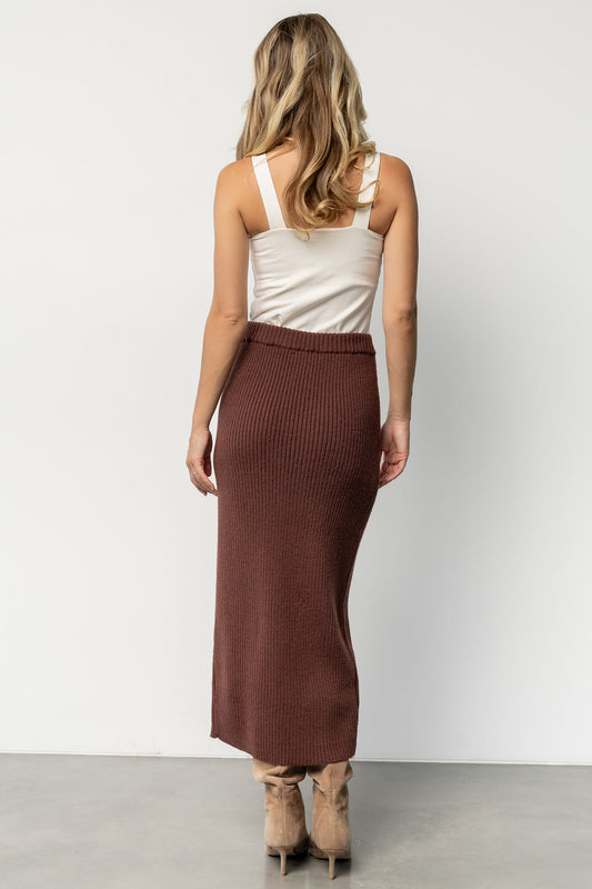 Blair Rib Knit Skirt | Mahogany