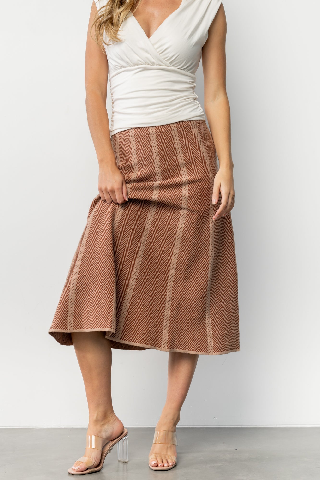 Astrid Midi Skirt | Rust Print