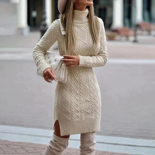 Lena – Elegant Winter Knit Dress - Samberule