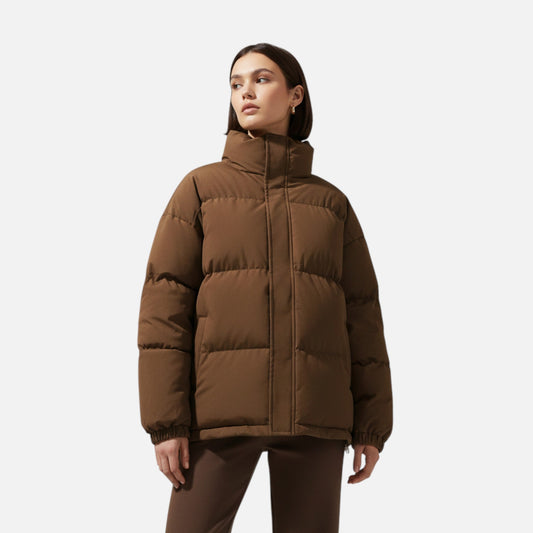 Unisex Cotton Puffer Jacket with Stand Collar - Samberule