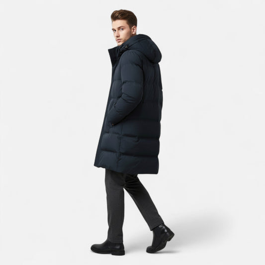 Men's Luxury Hooded Down Parka – Insulated Winter Elegance