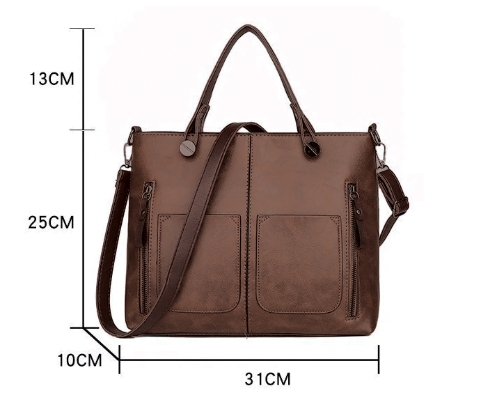 Delilah - Vegan Leather Structured Tote Handbag - Samberule