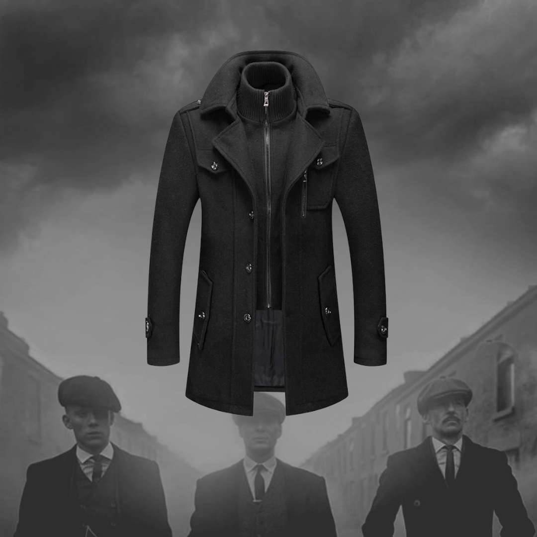 Nicholas | Classic Double Layer Long Coat For Men - Samberule