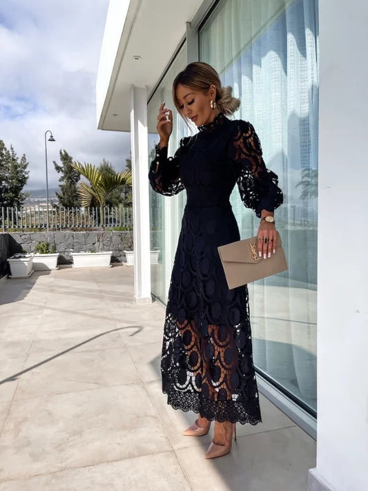 Stella | Women’s Summer Long Sleeve Evening Dress - Samberule