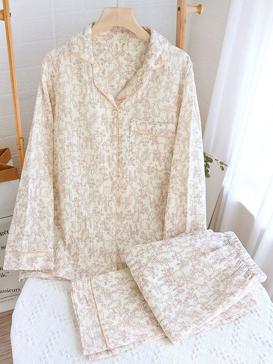 Hazel | Women’s Long Sleeve Floral Pajama Set - Samberule