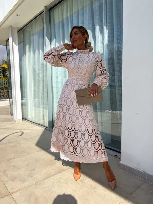 Stella | Women’s Summer Long Sleeve Evening Dress - Samberule