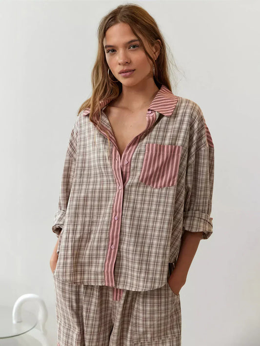 Grace | Women Spring Plaid Two Piece Set - Samberule