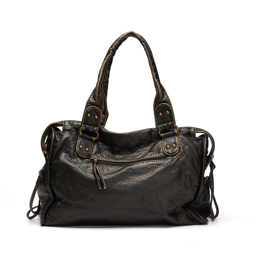 Claire - Vegan Leather Structured Shoulder Handbag - Samberule