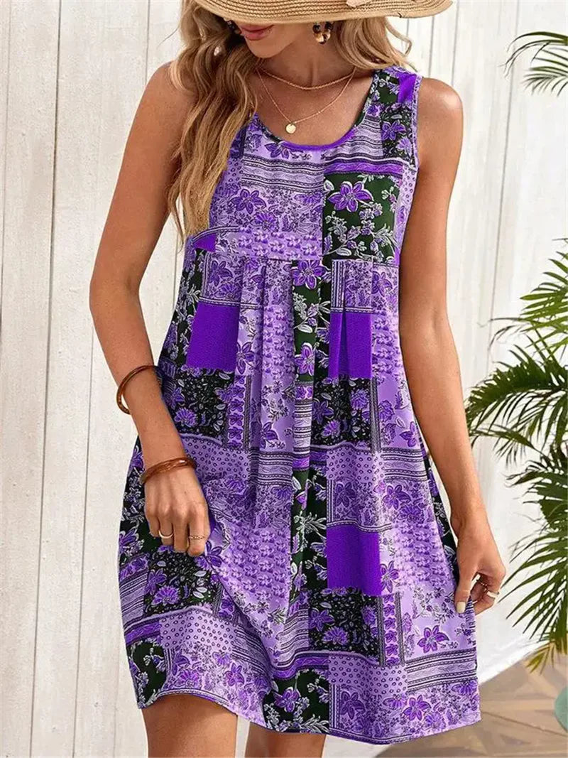 Gail - Sleeveless A-Line Dress - Samberule