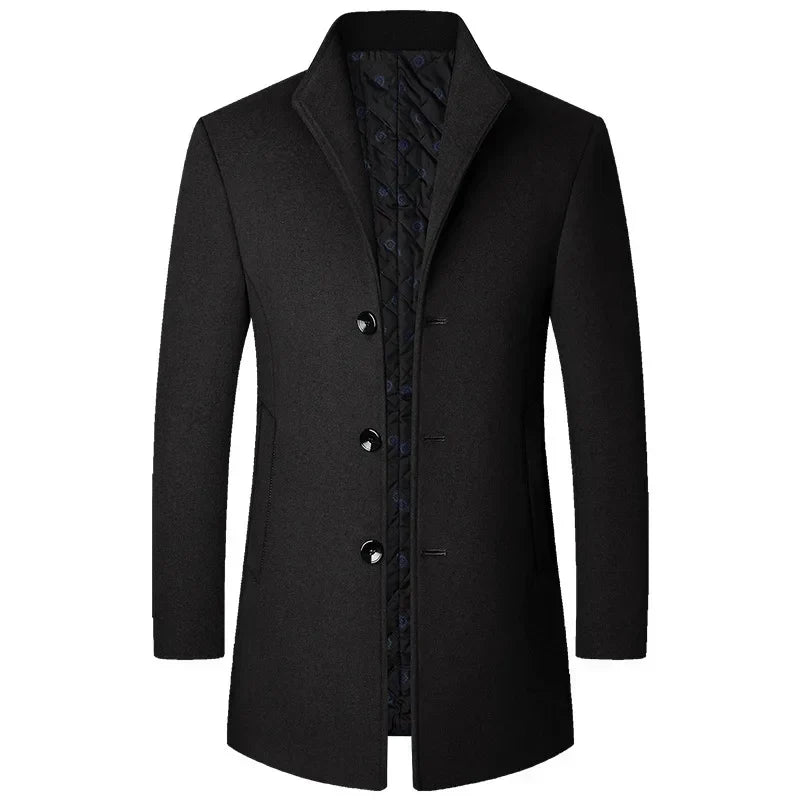 Mason | Men’s Sophisticated Long Overcoat With Buttons - Samberule