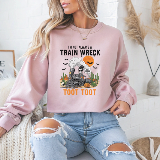 Train Wreck Halloween Crewneck Sweatshirt - Samberule