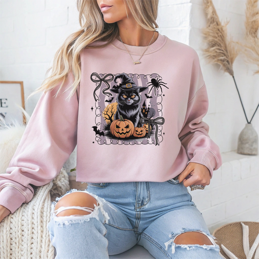 Spooky Cat Halloween Crewneck Sweatshirt - Samberule