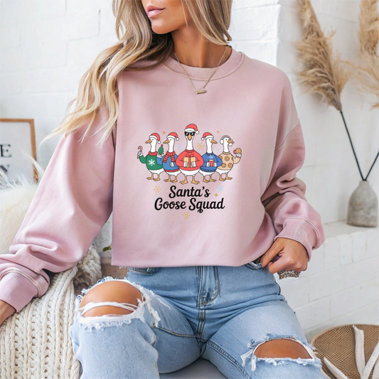 Santa's Goose Squad Christmas Crewneck Sweatshirt - Samberule