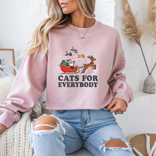 Cats For Everybody Christmas Crewneck Sweatshirt - Samberule