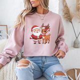 Santa and Reindeer Christmas Crewneck Sweatshirt