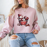 Cozy Snowman in Hot Cocoa Christmas Crewneck Sweatshirt