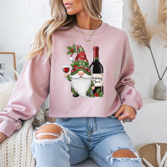 Holiday Gnome Cheer Christmas Crewneck Sweatshirt