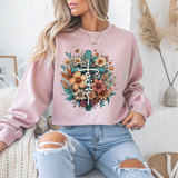 Floral Cross Faith Crewneck Sweatshirt