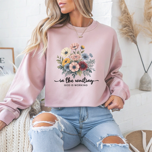 Floral Inspirational Quote Faith Crewneck Sweatshirt