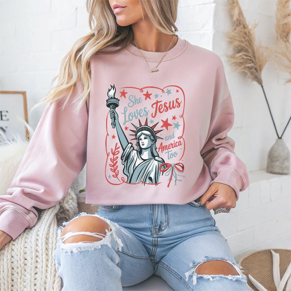 She Loves Jesus Faith Crewneck Sweatshirt